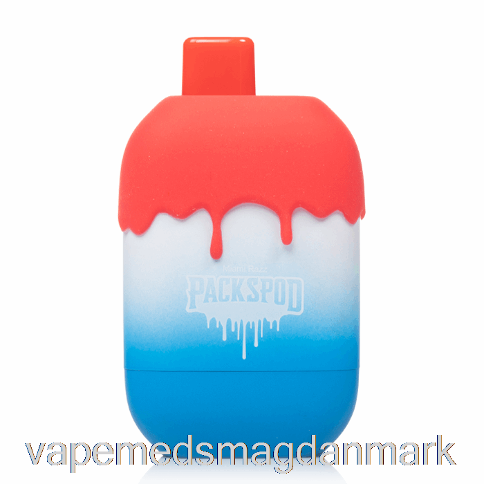 Vape Væske Packwood Packspod 5000 Engangs Blå Slurpie (miami Razz)